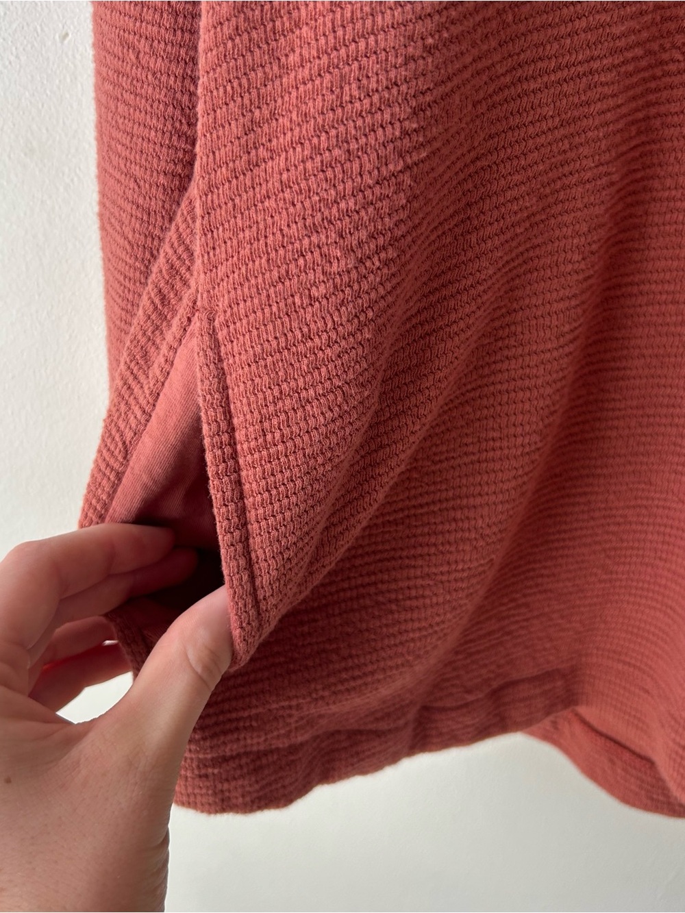 Madewell Textural Knit Shirt-Jacket Weathered Brick Rust Orange XS - Picture 9 of 13